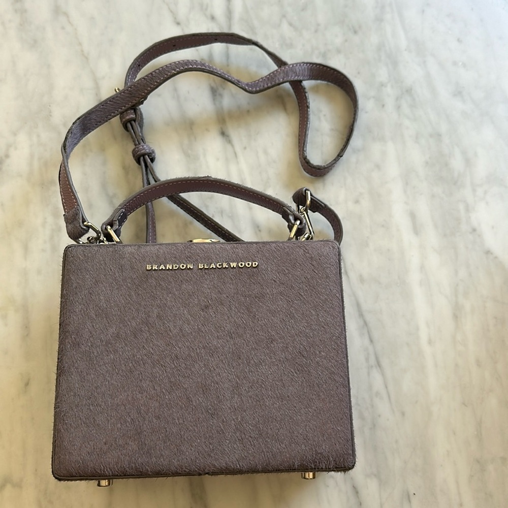 Brandon Blackwood Purple Ponyhair Box Bag